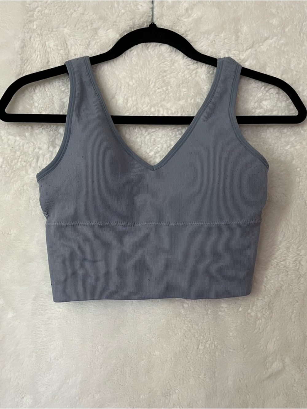 V-Neck Seamless Bralette in Light Blue